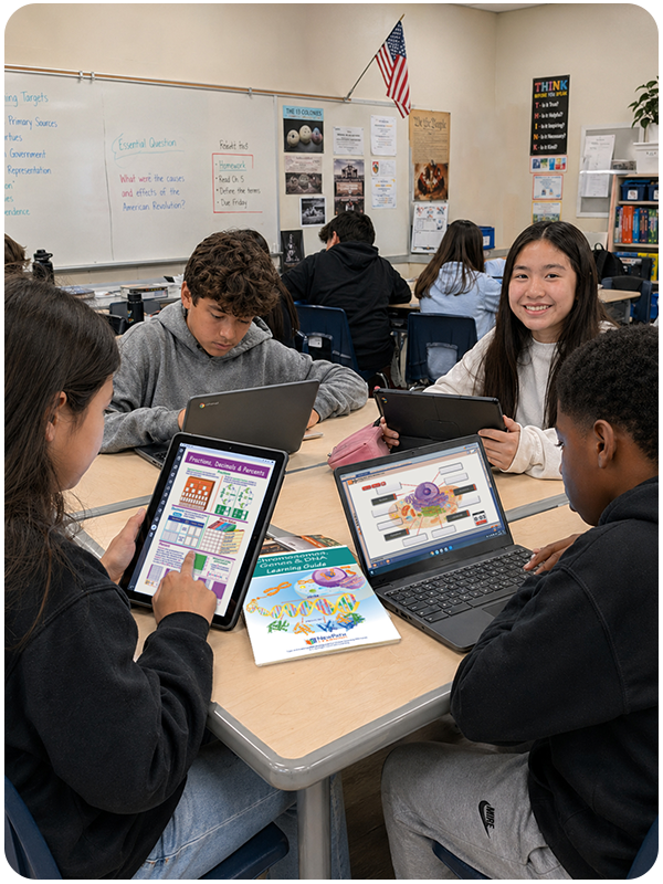 Students using devices for digital learning
